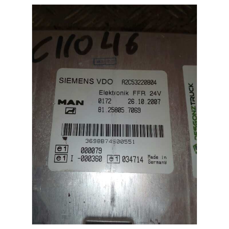 Recambio de modulo electronico para man tg - a 18.xxx fg / bb   (e3/e4) l referencia OEM IAM 81258057069  