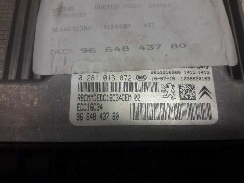 Recambio de centralita motor uce para peugeot 308 confort referencia OEM IAM 0281013872 9664843780 9653958980