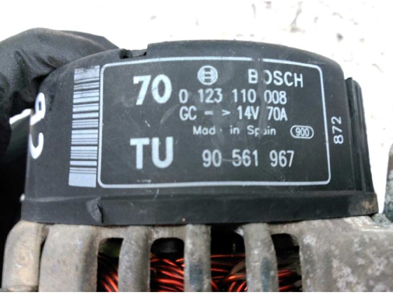 Recambio de alternador para opel corsa b top 100 referencia OEM IAM 0123110008 90561967 BOSCH