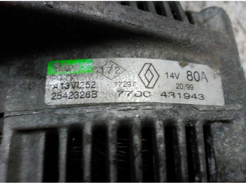 Recambio de alternador para renault megane ii berlina 5p dynamique referencia OEM IAM 7700431943 A13V1252 VALEO