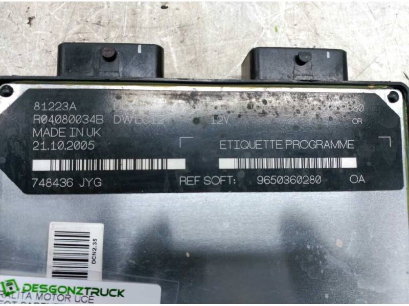 Recambio de centralita motor uce para peugeot partner (s2) totem referencia OEM IAM 9650360280 1938WL 9650360280