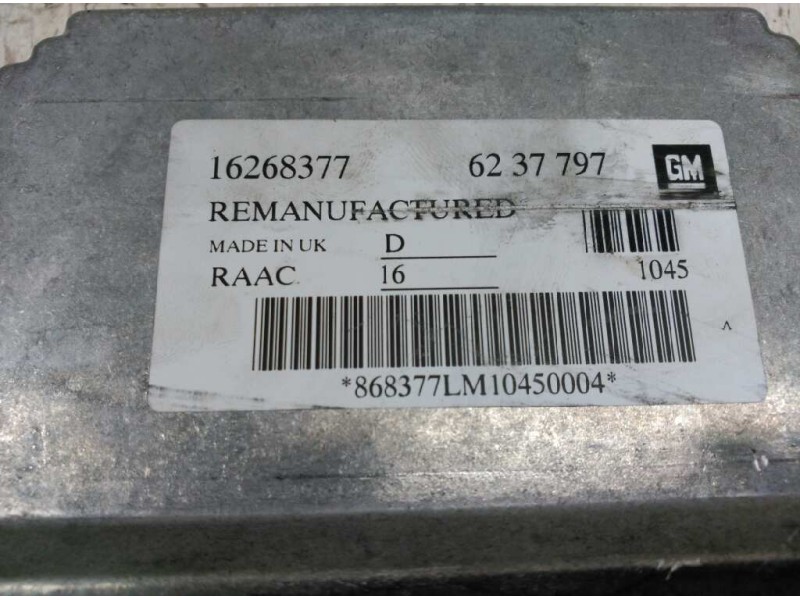 Recambio de centralita motor uce para opel astra g berlina club referencia OEM IAM 16268377 6237797 