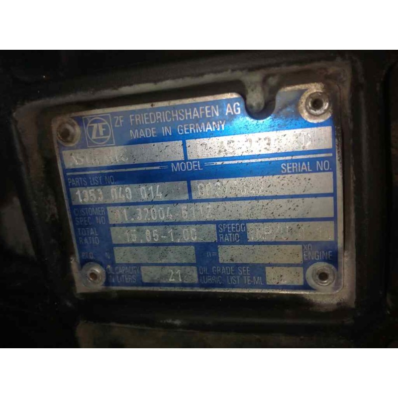 Recambio de caja cambios para man tg - a 18.xxx 10.5 diesel referencia OEM IAM 12AS2131TD 1353040014 8132004612