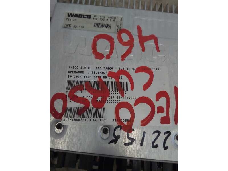 Recambio de modulo electronico para iveco trucks eurostar ld 190 e 43 (430cv) referencia OEM IAM 4461350160 CENTTRALITA EBS 