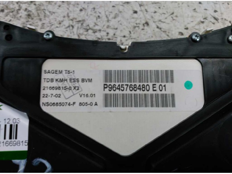 Recambio de cuadro instrumentos para peugeot 307 (s1) xn referencia OEM IAM 21669815  