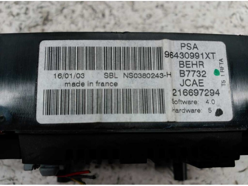 Recambio de mando climatizador para peugeot 307 (s1) xs referencia OEM IAM 96430991XT  