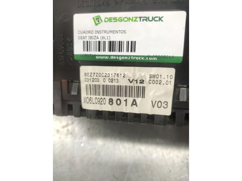 Recambio de cuadro instrumentos para seat ibiza (6l1) cool referencia OEM IAM 6L0920801A  