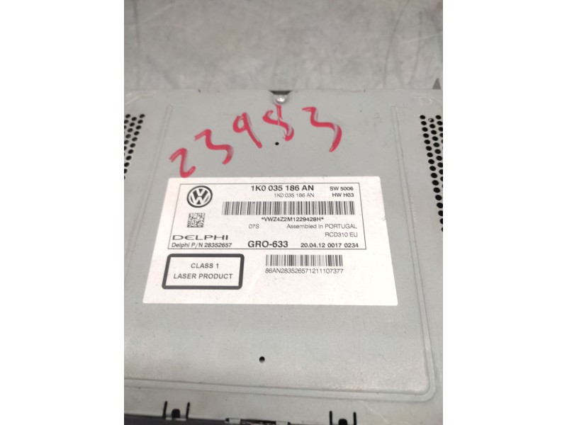 Recambio de sistema audio / radio cd para volkswagen touran (1t3) 1.6 tdi referencia OEM IAM 1K0035186AN  